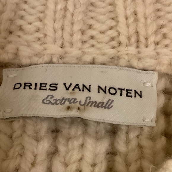 DRIES VAN NOTEN
Metallic Cable-knit Wool Sweater In Ecru - Picture 6 of 13